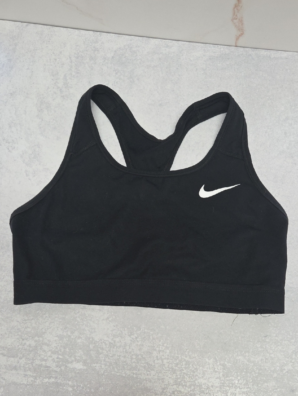 Nike Black Racerback Sports Bra with White Swoosh
